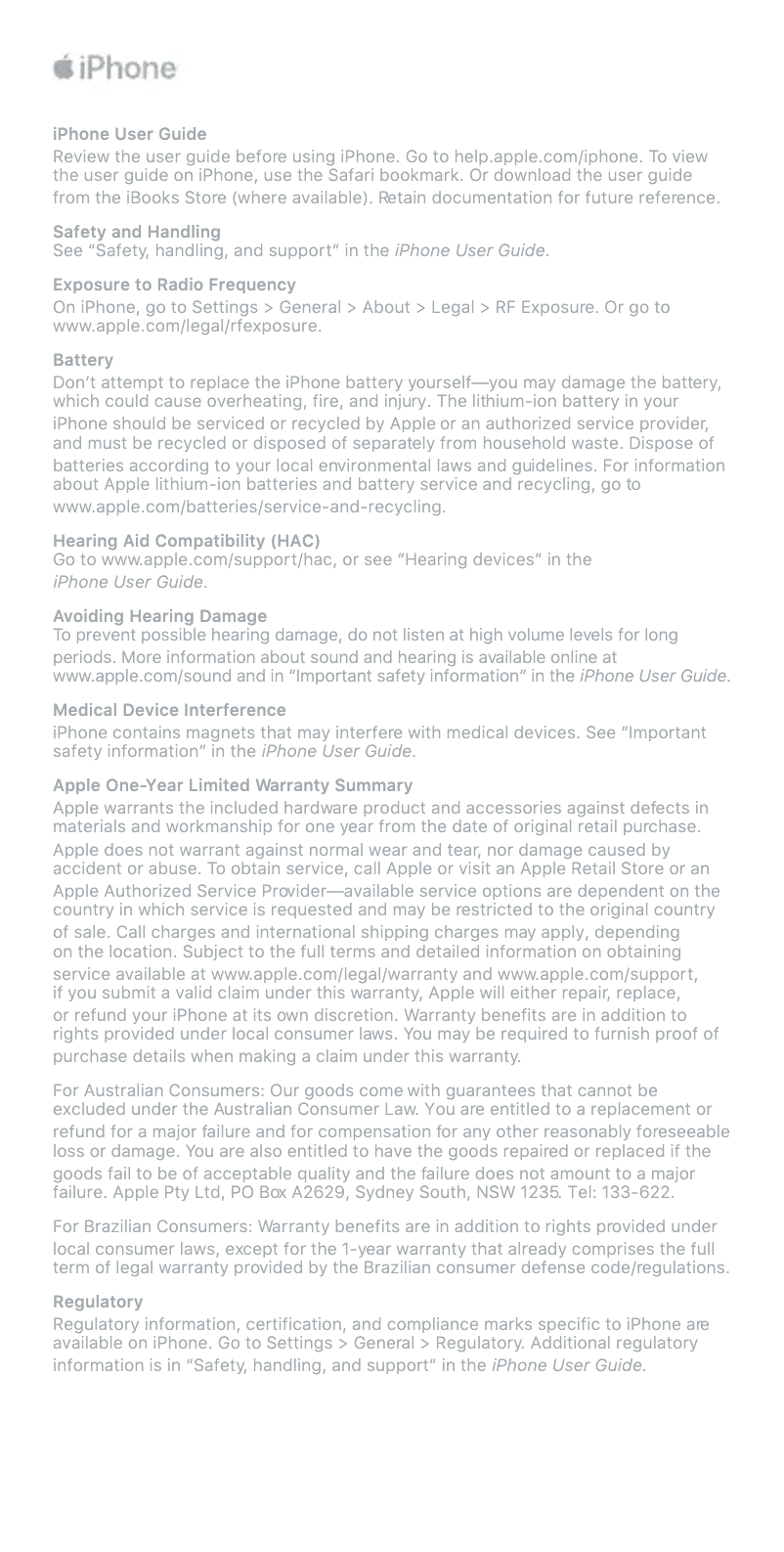 Image de la première page du manuel de l'appareil iPhone 7