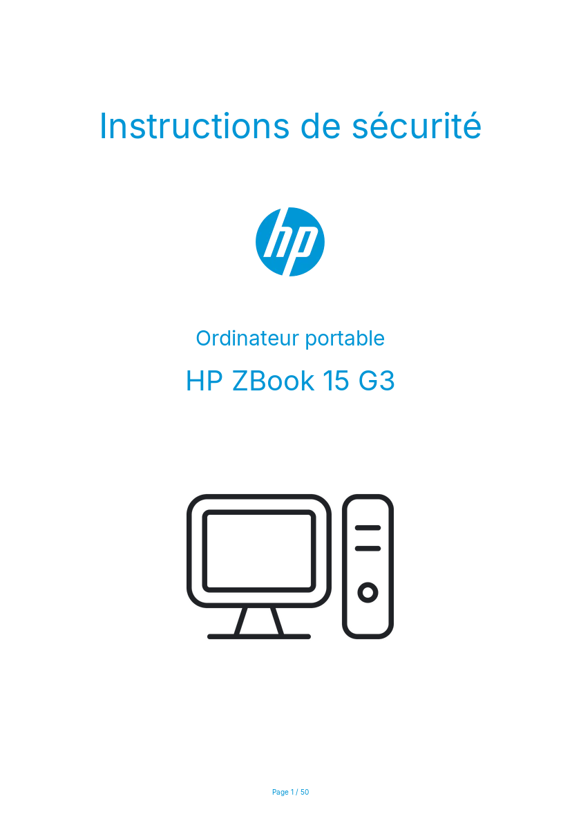 Image de la première page du manuel de l'appareil ZBook 15 G3
