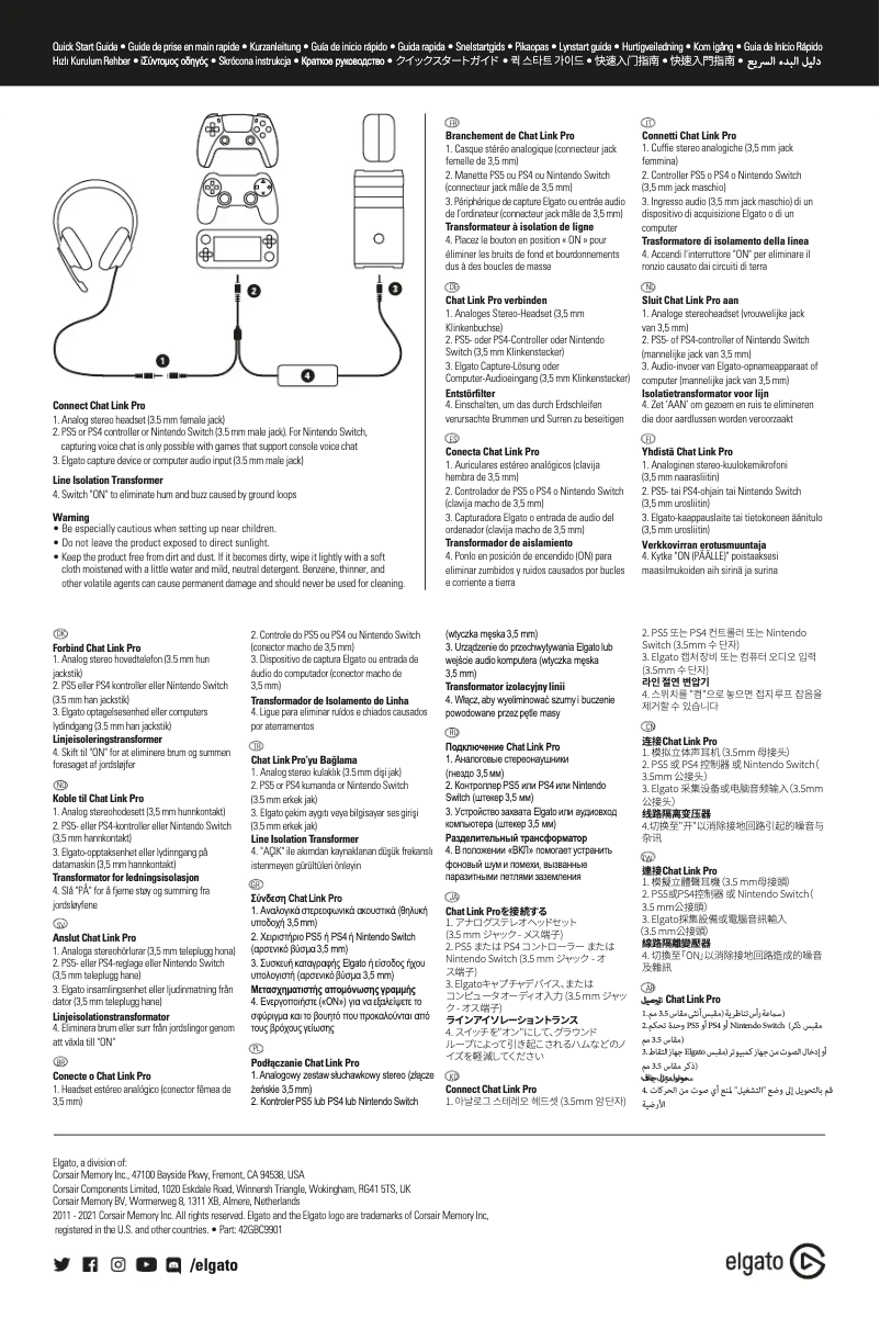 Page n°1 - Manuel utilisateur Elgato Chat Link Pro
