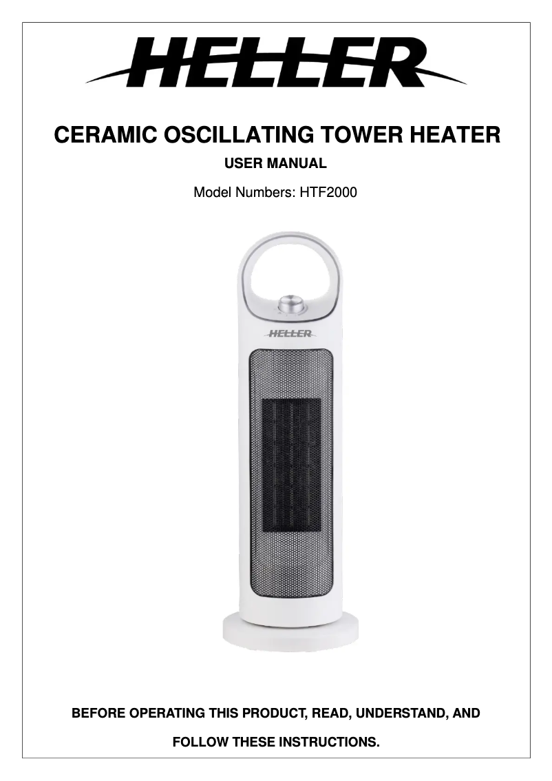 Page n°1 - Manuel utilisateur Heller HTF2000