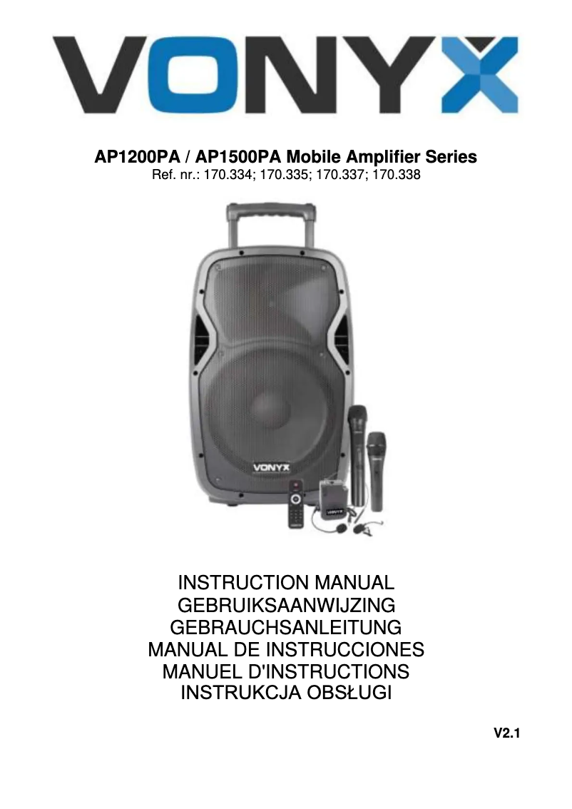 Image de la première page du manuel de l'appareil AP1500PA