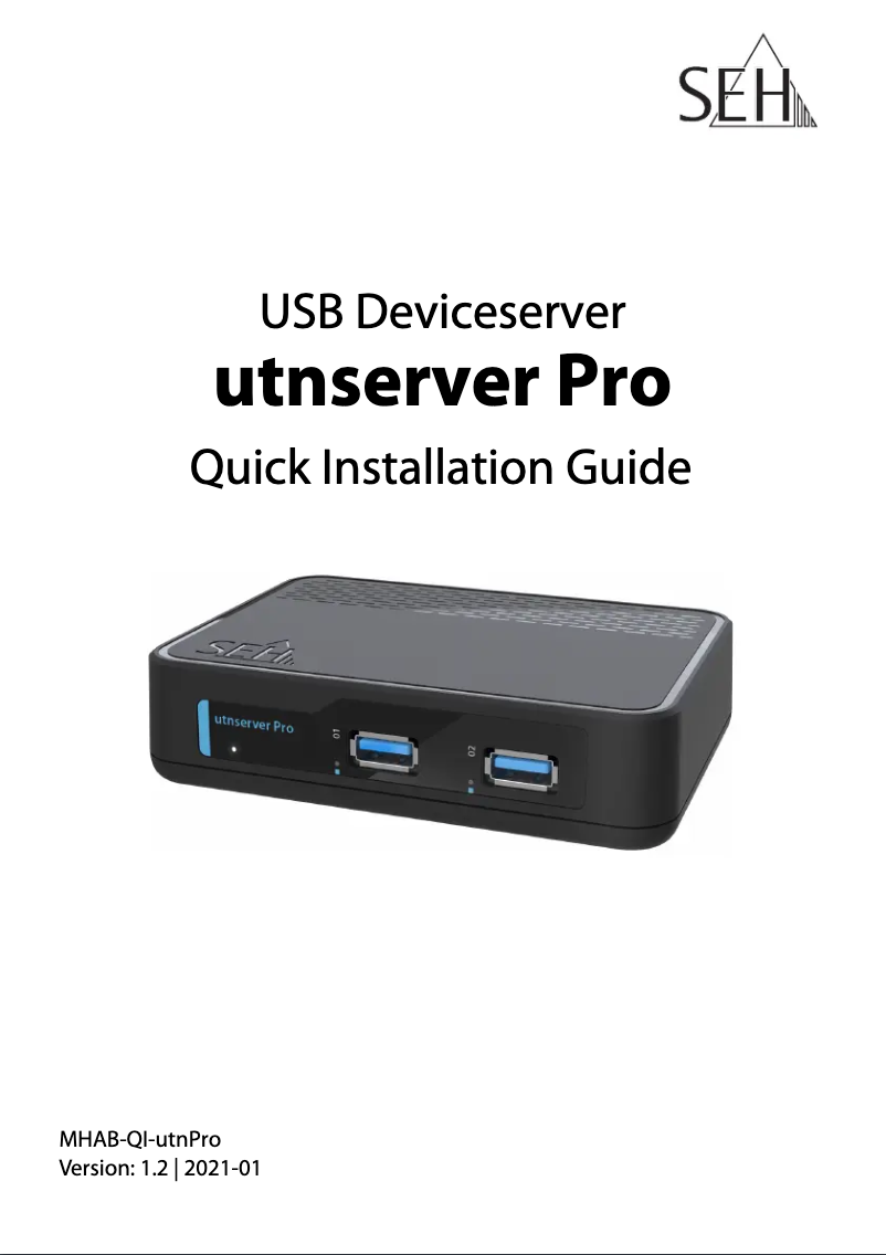 Page n°1 - Manuel utilisateur SEH utnserver Pro