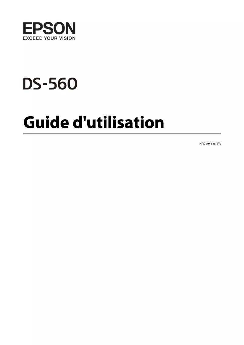 First page image of the manual for WorkForce DS-560