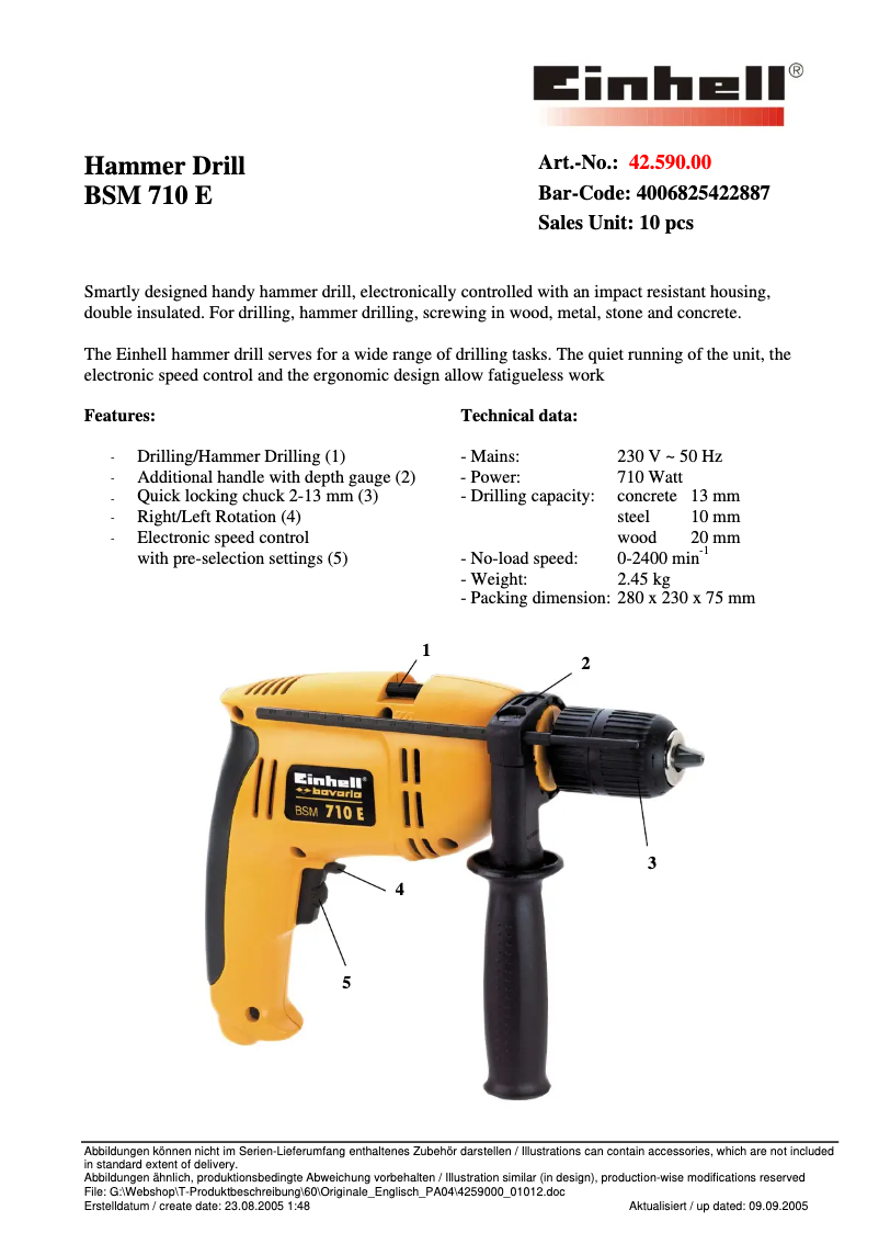 Image de la première page du manuel de l'appareil BSM 710E