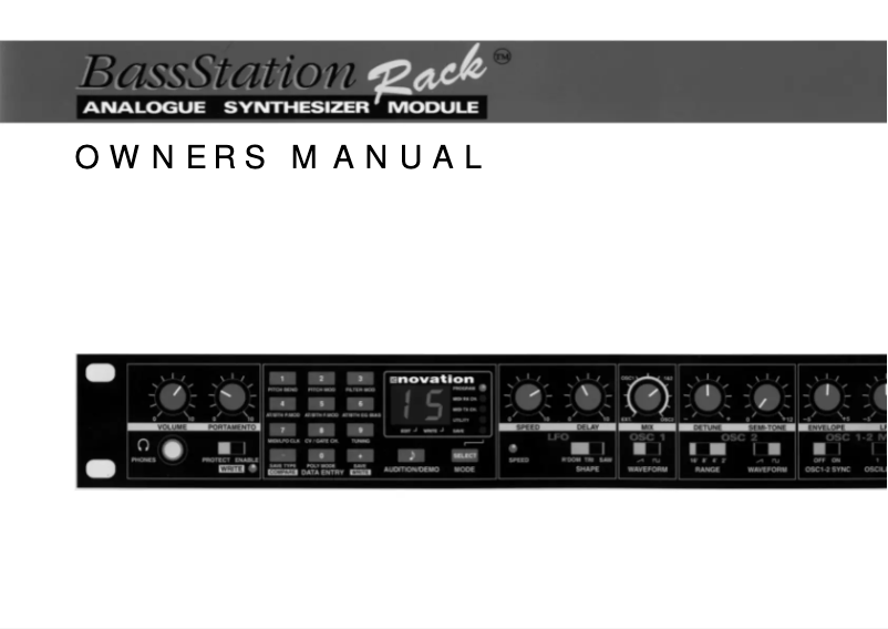 Page n°1 - Manuel utilisateur Novation Bass Station Rack