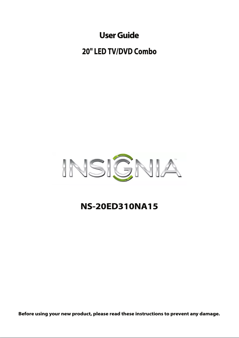 Page 1 de la notice Manuel utilisateur Insignia NS-20ED310NA15