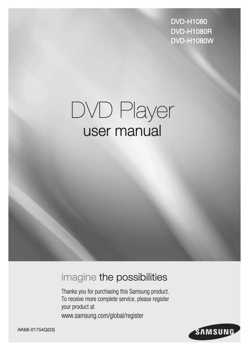 Page n°1 - Manuel utilisateur Samsung DVD-H1080W