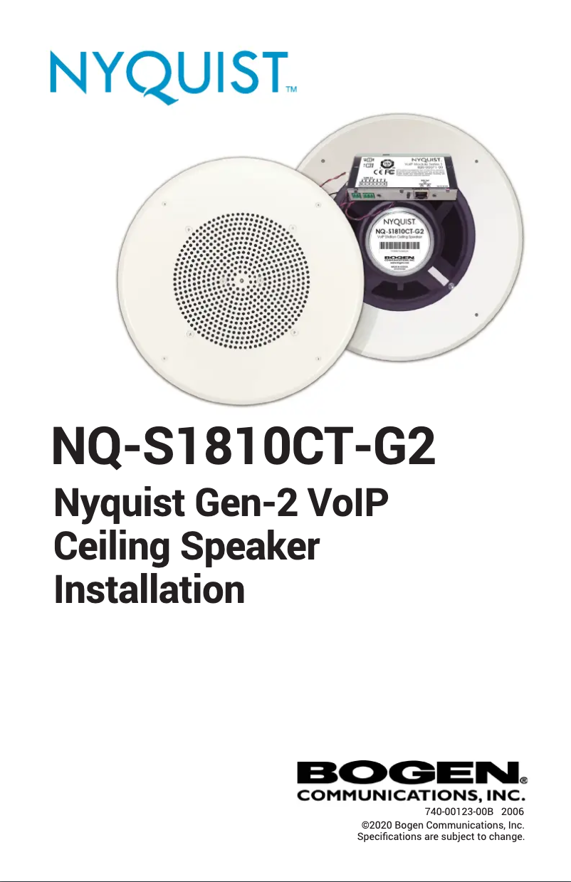 Image de la première page du manuel de l'appareil NQ-S181CT-G2
