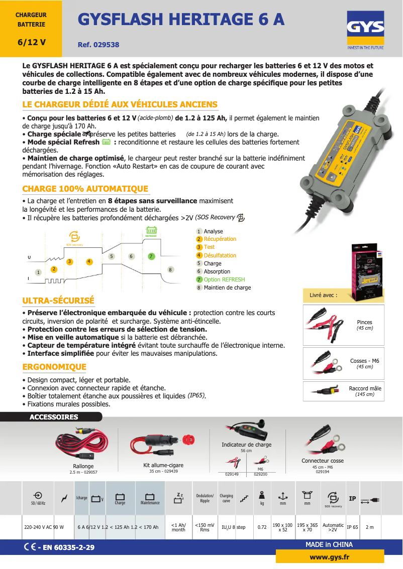 Image de la première page du manuel de l'appareil Gysflash 6 Heritage