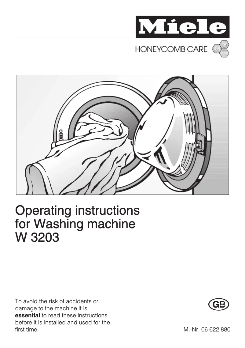Page n°1 - Manuel utilisateur Miele W 3203