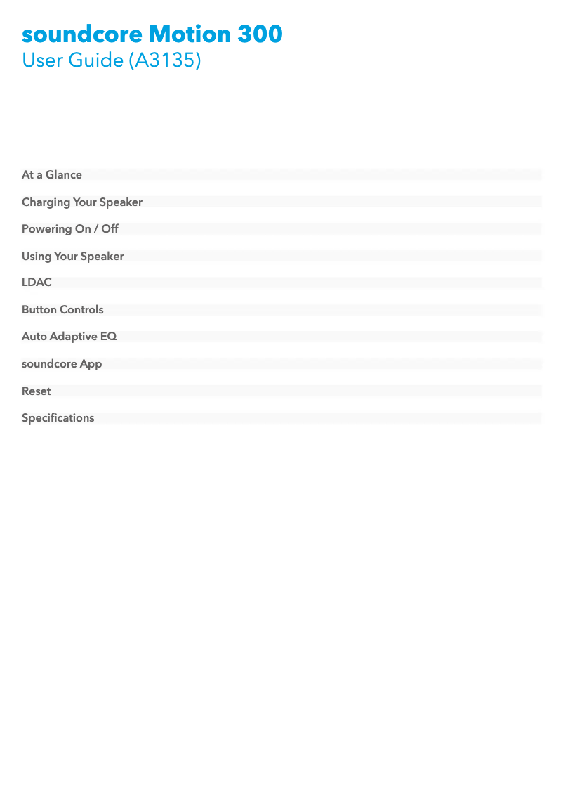 Image de la première page du manuel de l'appareil Motion 300