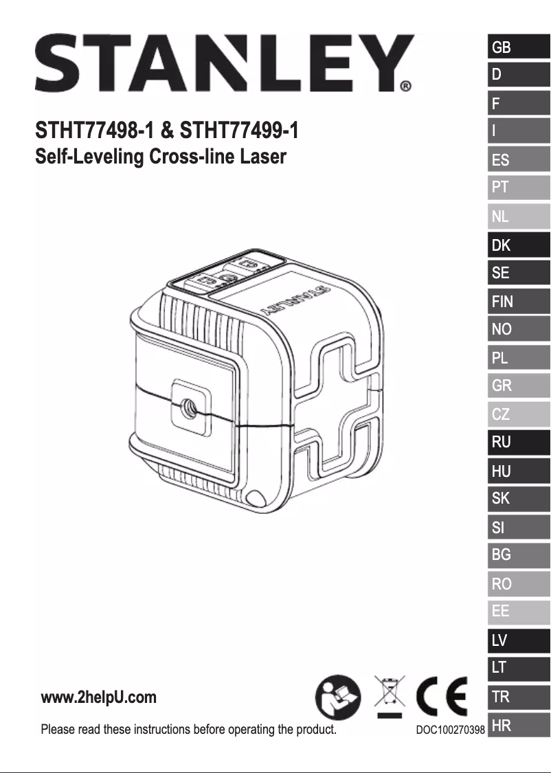 Página 1 del manual Manual de usuario Stanley Cubix STHT77498-1