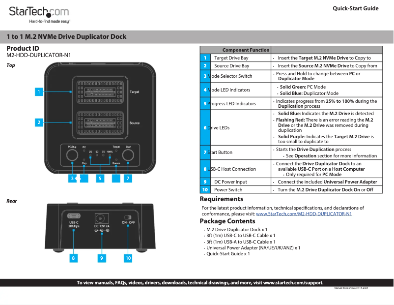 Image de la première page du manuel de l'appareil M2-HDD-DUPLICATOR-N1