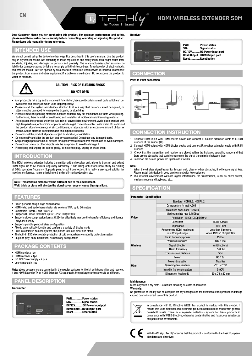 Image de la première page du manuel de l'appareil IDATA HDMI-WL55