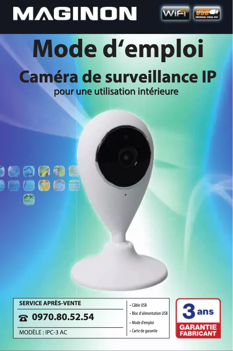 Page 1 de la notice Manuel utilisateur Maginon IPC-3 AC