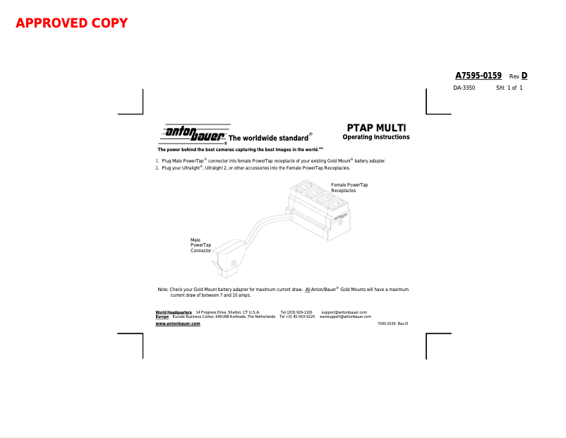 Página 1 del manual Manual de usuario Anton/Bauer PTAP MULTI