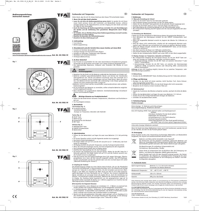 Image de la première page du manuel de l'appareil 60.1502.10