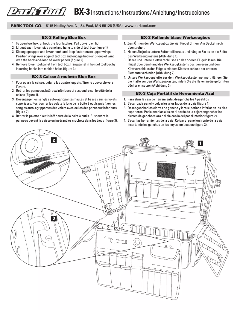 Page 1 de la notice Manuel utilisateur Park Tool BX-3