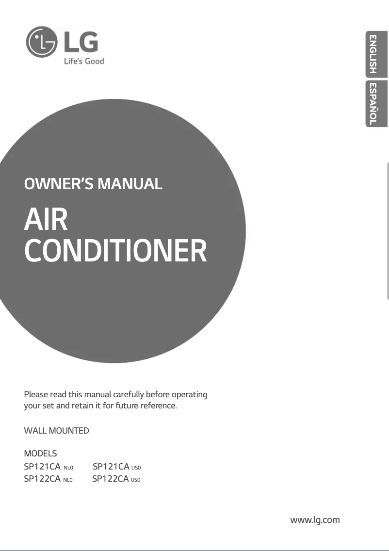 Imagen de la primera página del manual del dispositivo SP121CA