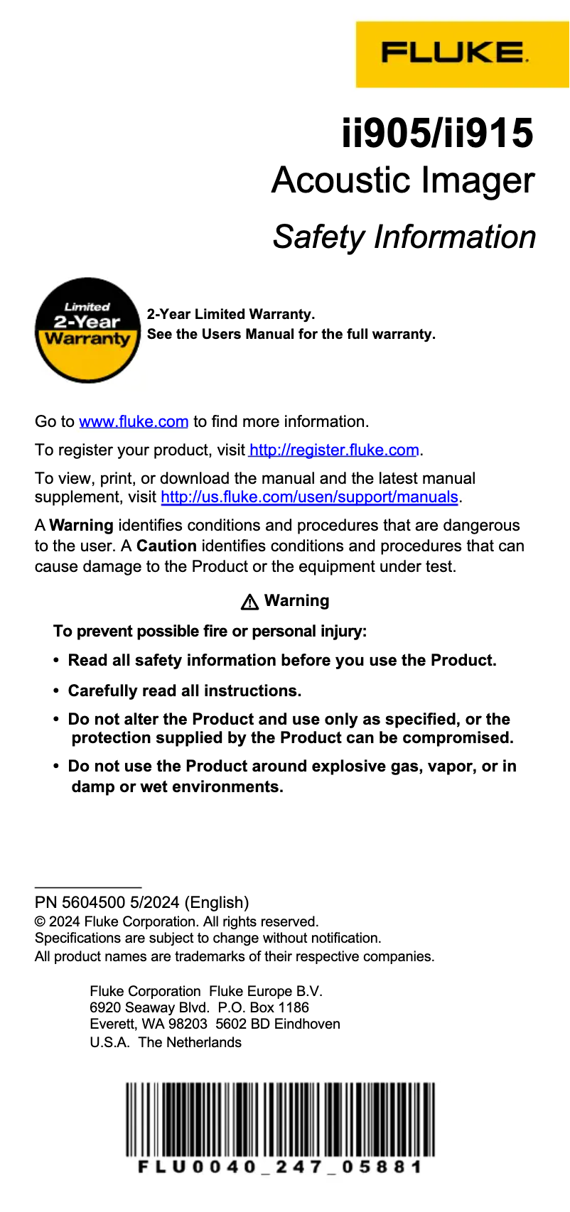 Image de la première page du manuel de l'appareil ii905