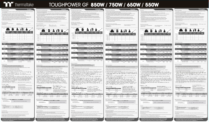 Page n°1 - Manuel utilisateur Thermaltake Toughpower GF
