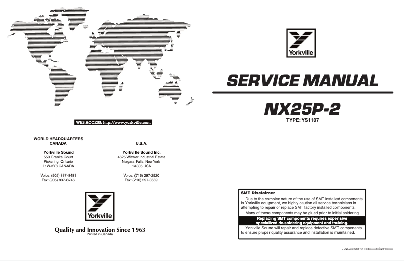 Page 1 de la notice Manuel utilisateur Yorkville NX25P-2