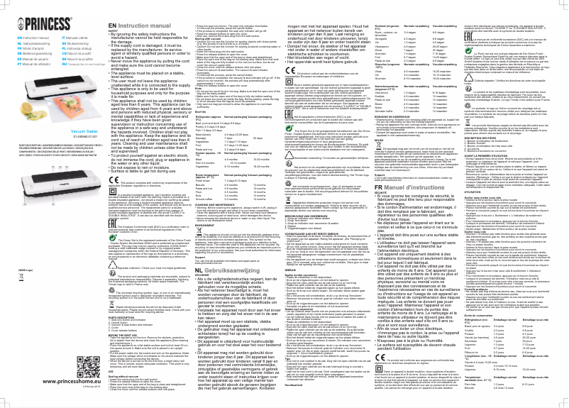 Page 1 de la notice Manuel utilisateur Princess 492960