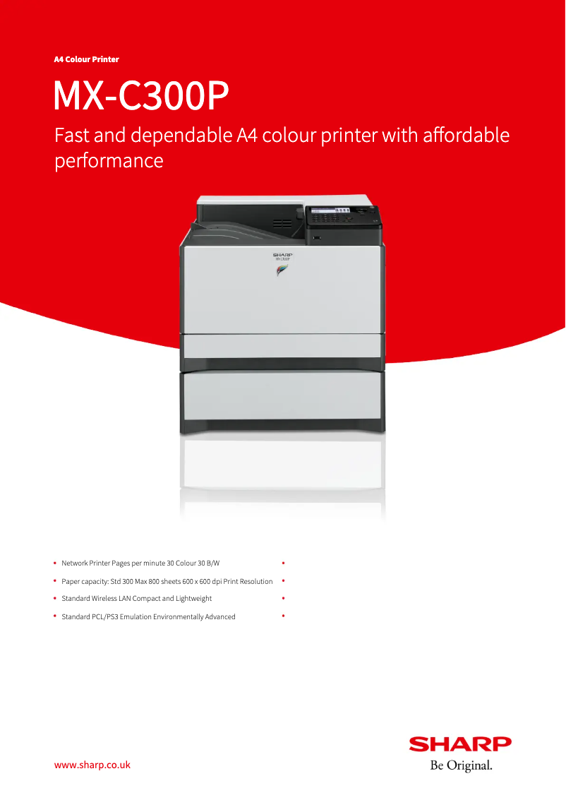 Page n°1 - Fiche technique Sharp MX-C300P