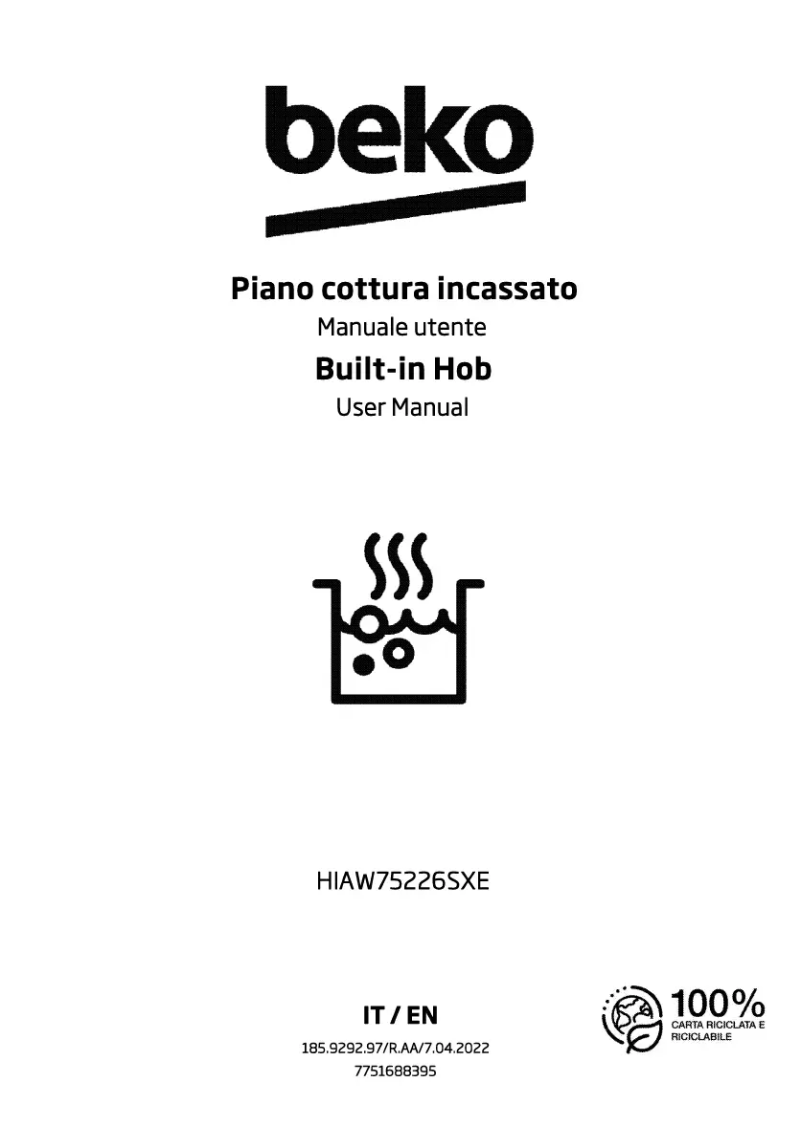Page 1 de la notice Fiche technique Beko HIAW 75226 SXE