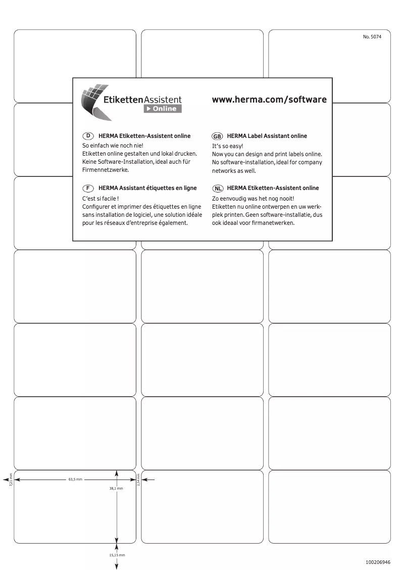 Page n°1 - Manuel utilisateur Herma 10301