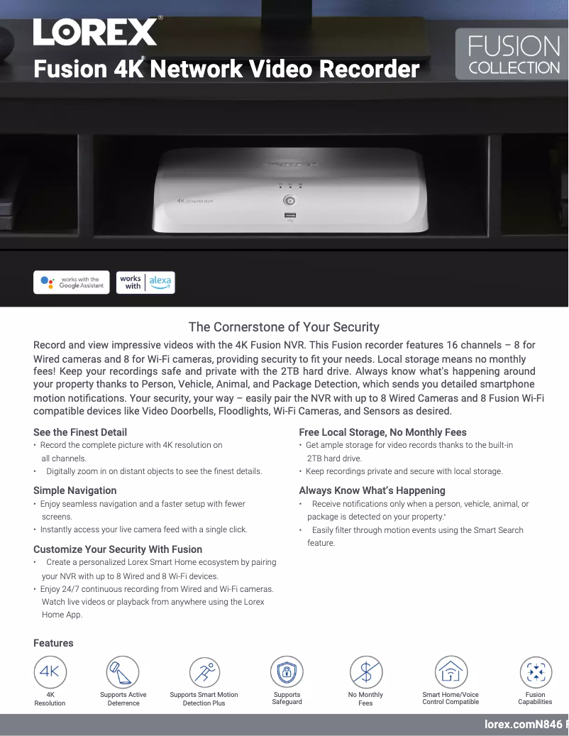 Página 1 del manual Ficha técnica Lorex N846