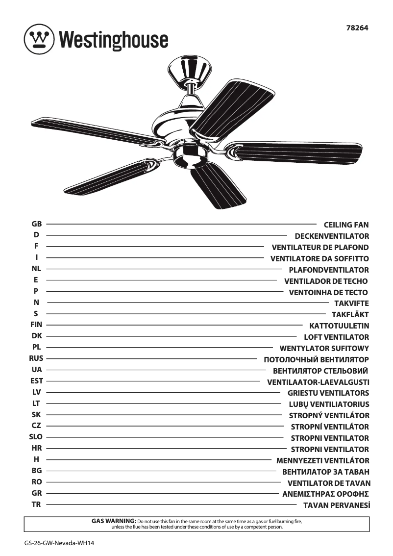Page 1 de la notice Manuel utilisateur Westinghouse 78264