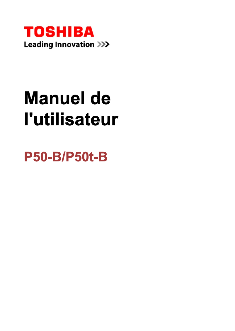 Image de la première page du manuel de l'appareil Satellite P50T-B