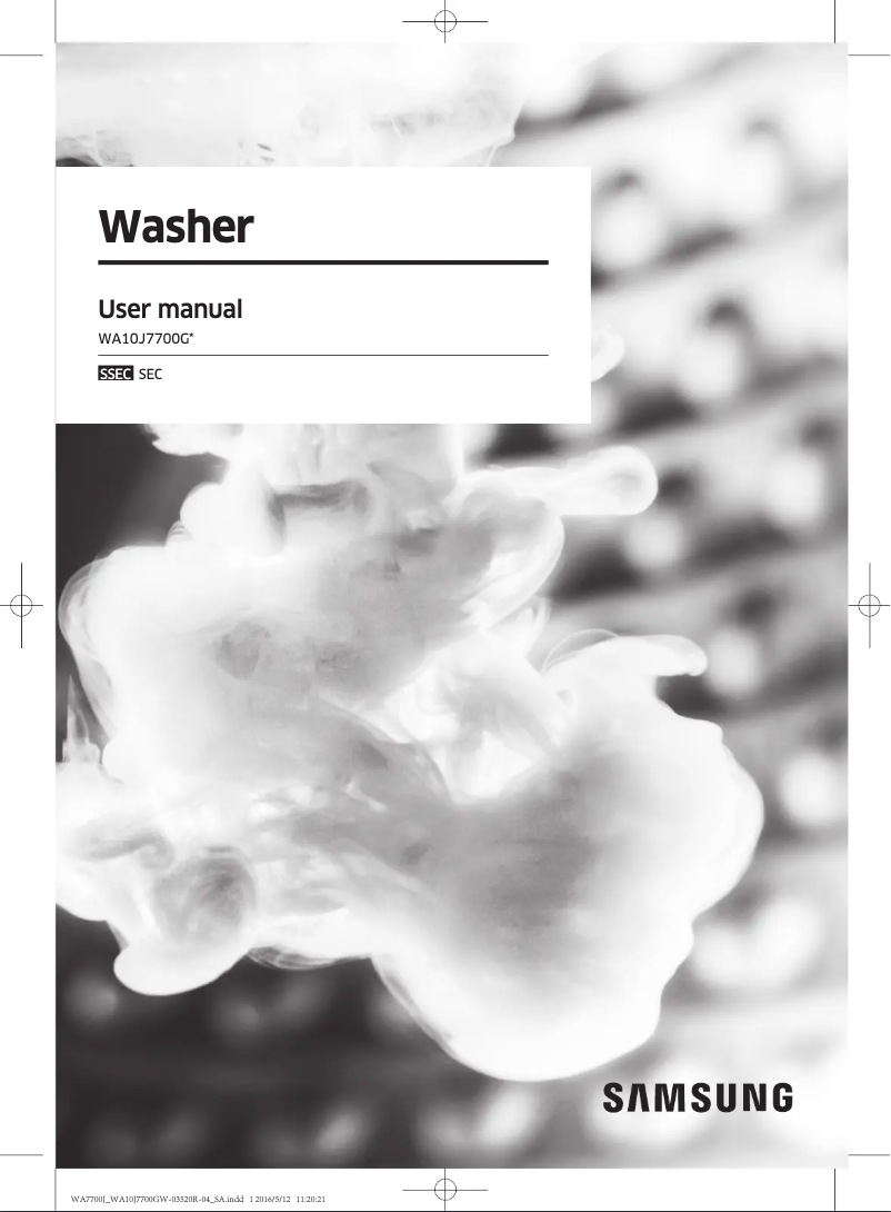 Page 1 de la notice Manuel utilisateur Samsung WA10J7700GW