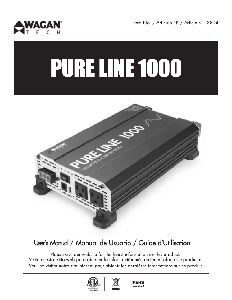 Image de la première page du manuel de l'appareil Pure Line 1000