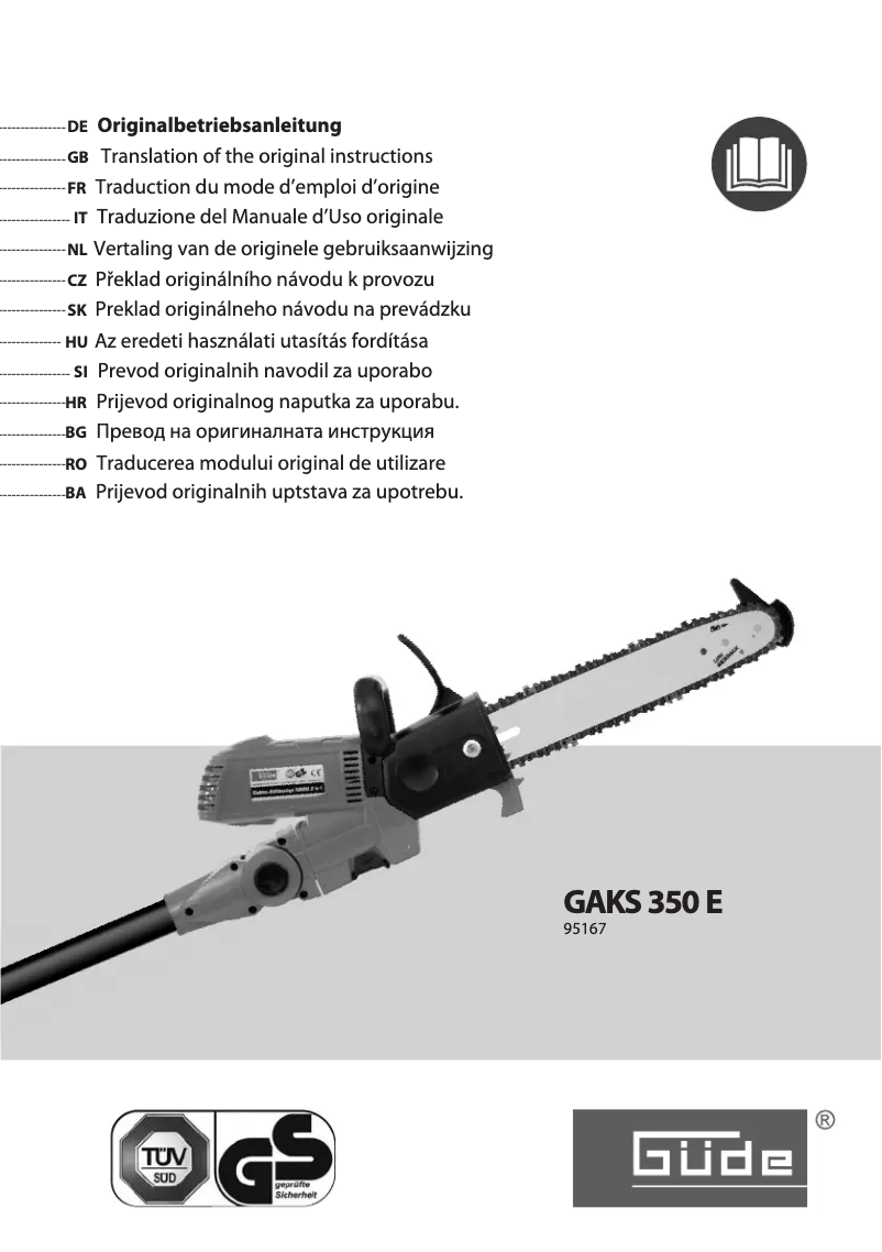 Page 1 de la notice Manuel utilisateur Güde GAKS 350 E