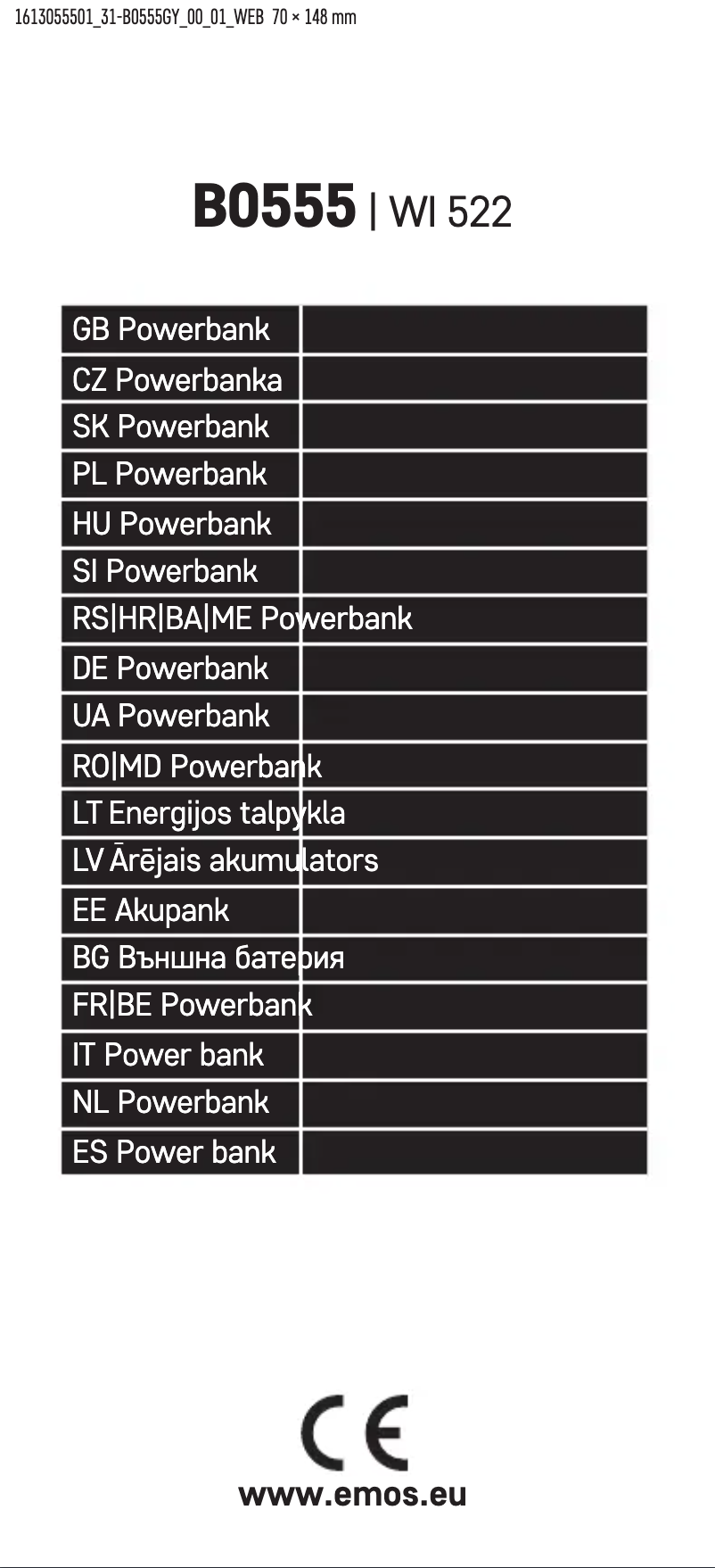 Page n°1 - Manuel utilisateur Emos B0555GY