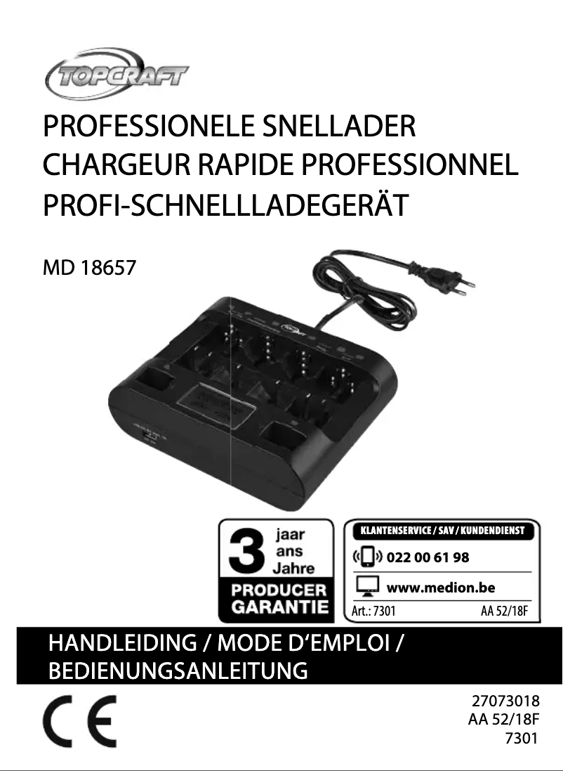 Page 1 de la notice Manuel utilisateur Topcraft MD 18657