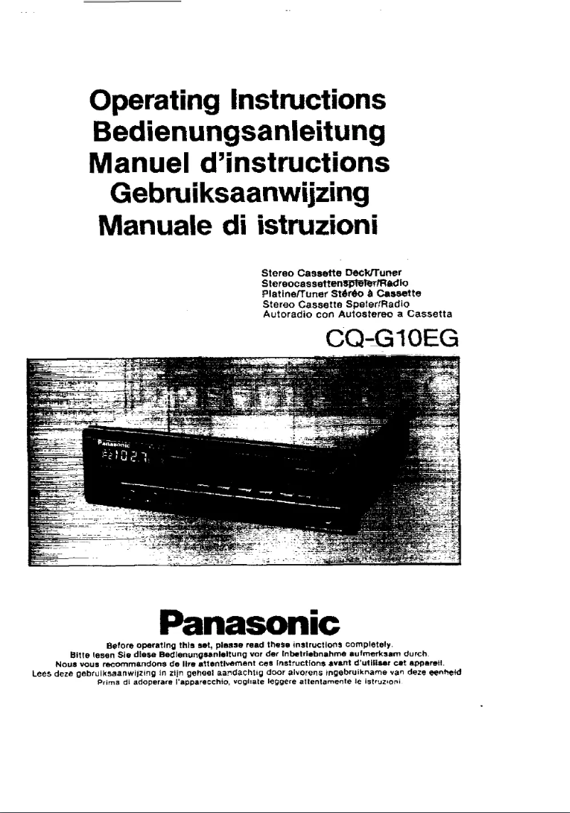 Page n°1 - Manuel utilisateur Panasonic CQ-G10