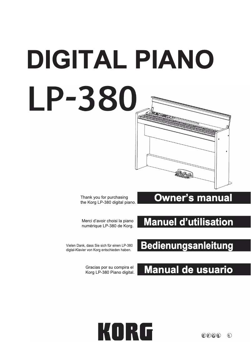 Page n°1 - Manuel utilisateur Korg LP-380