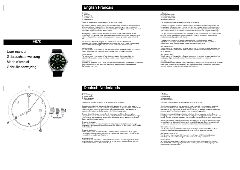 Page 1 de la notice Manuel utilisateur Davis 9870