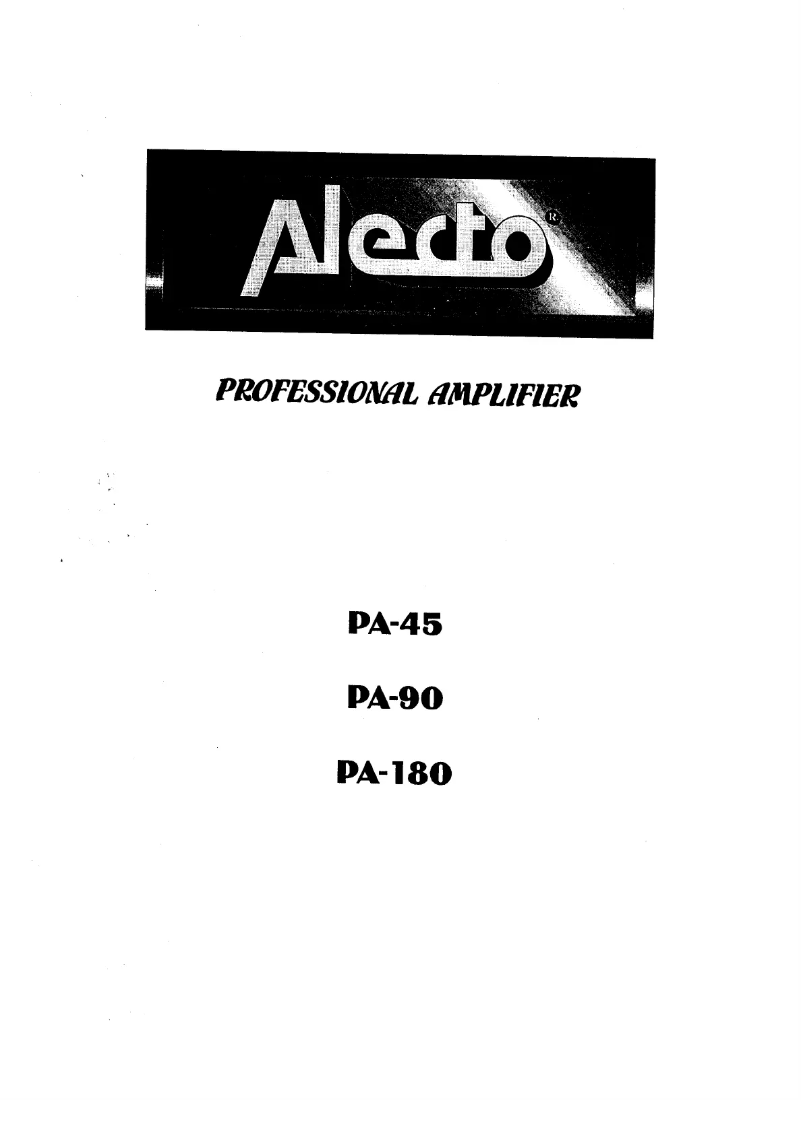Image de la première page du manuel de l'appareil PA-180