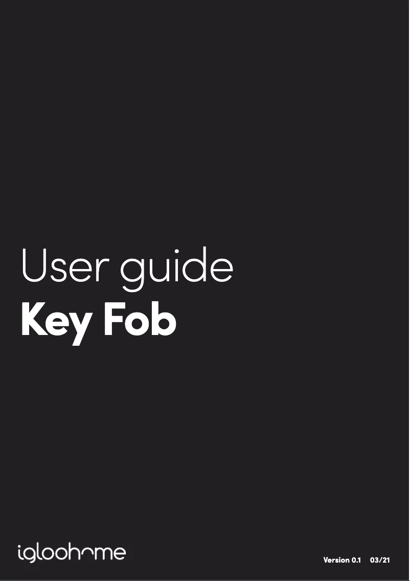 Page n°1 - Manuel utilisateur igloohome Key Fob