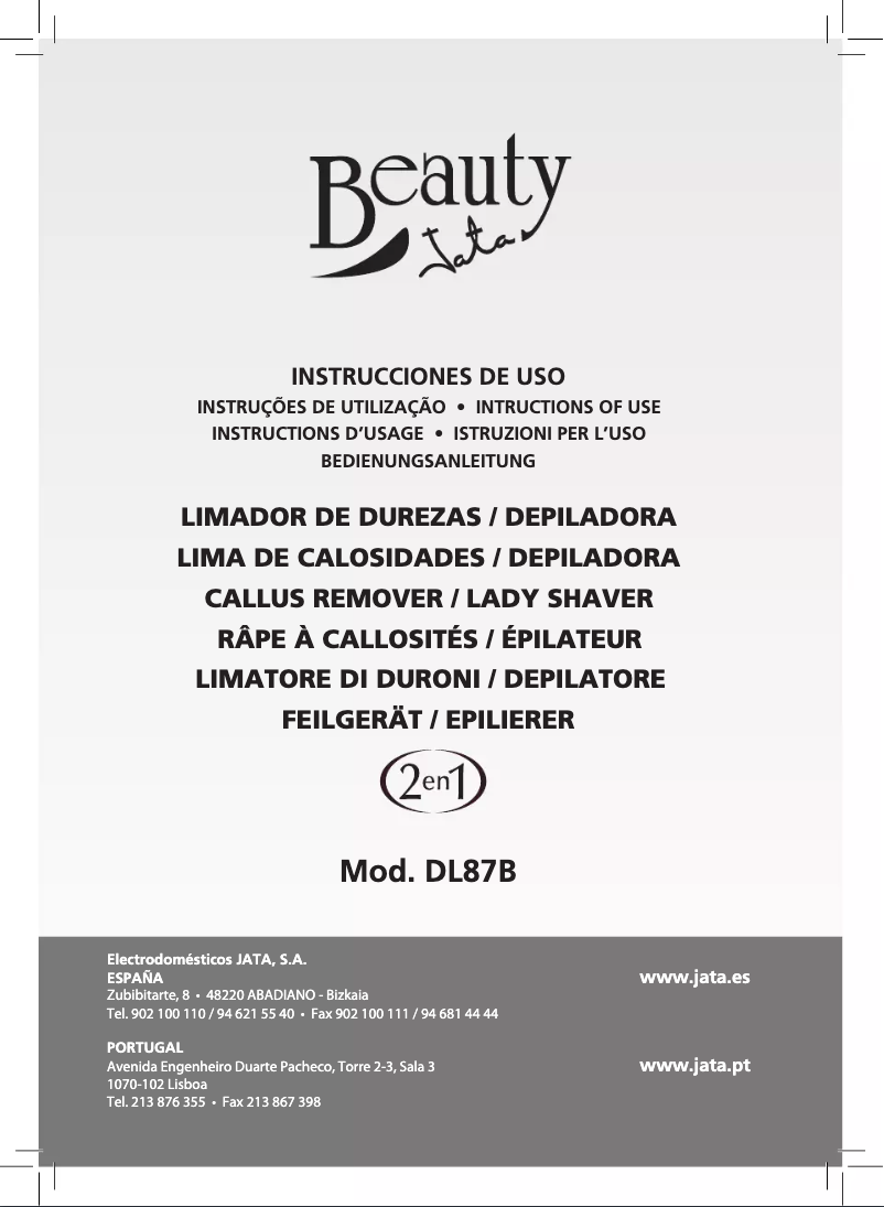 Page n°1 - Manuel utilisateur Jata DL87B