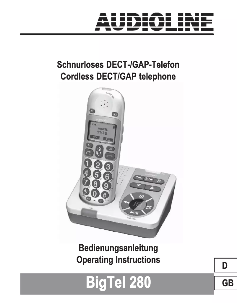 Página 1 del manual Manual de usuario Audioline BigTel 280