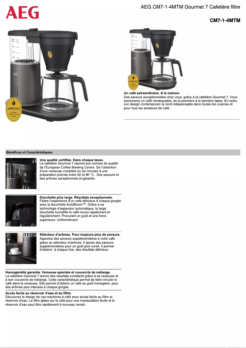 Image de la première page du manuel de l'appareil Gourmet 7