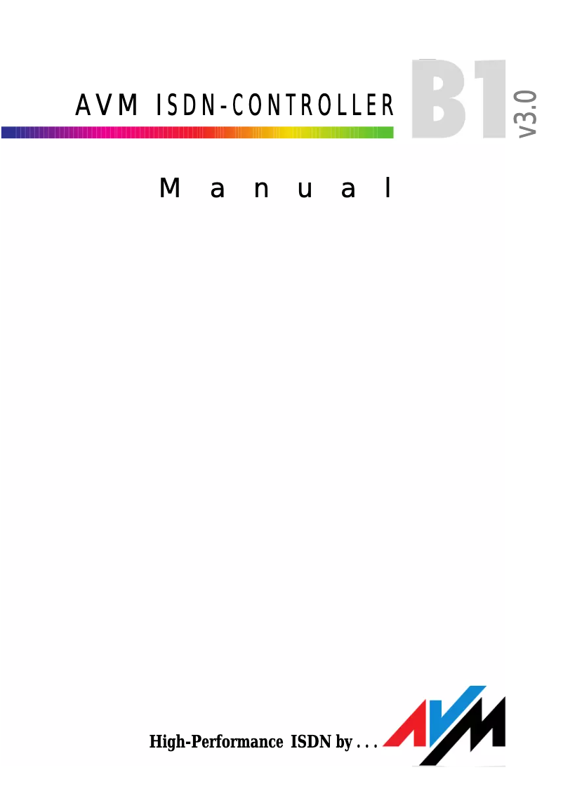 Page 1 de la notice Manuel utilisateur AVM ISDN-Controller B1 v3.0