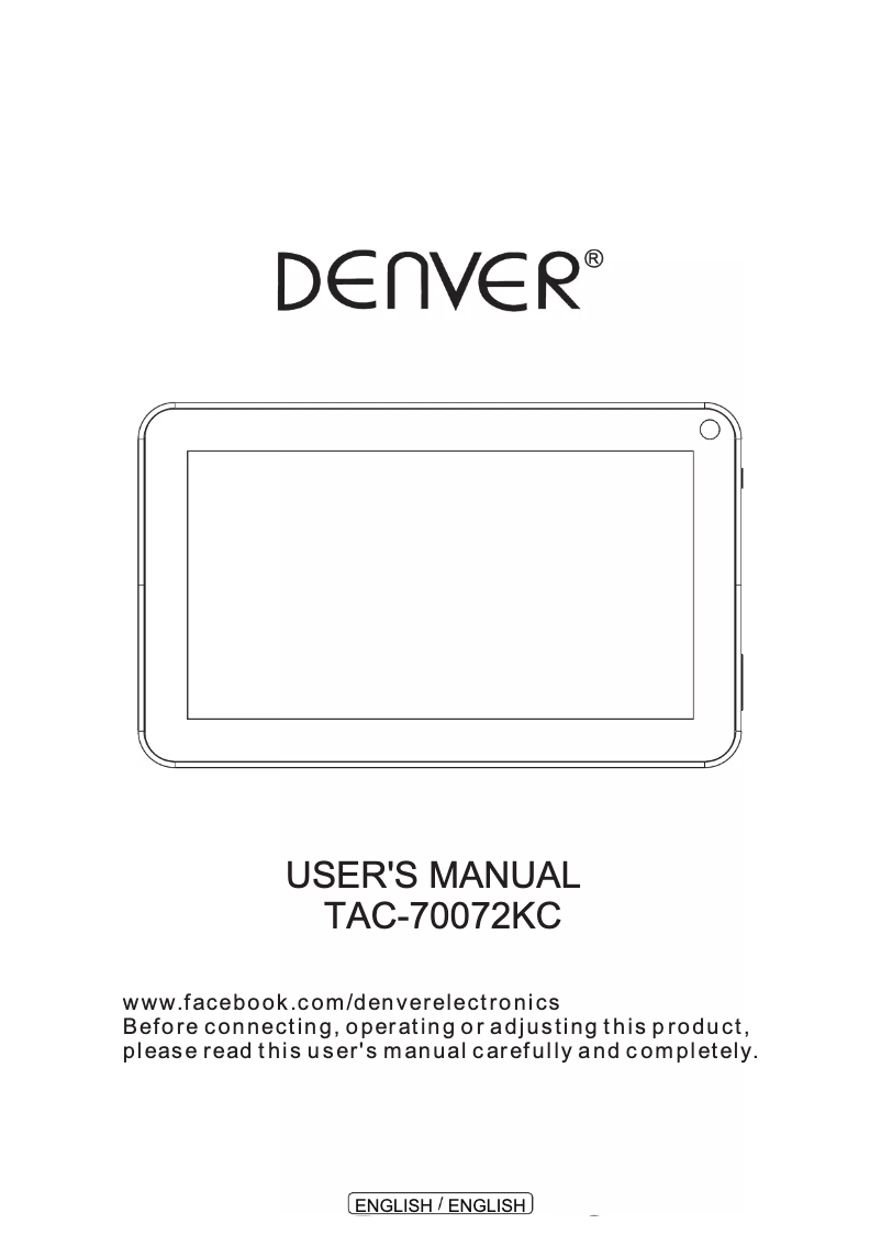 Página 1 del manual Manual de usuario Denver TAC-70072K