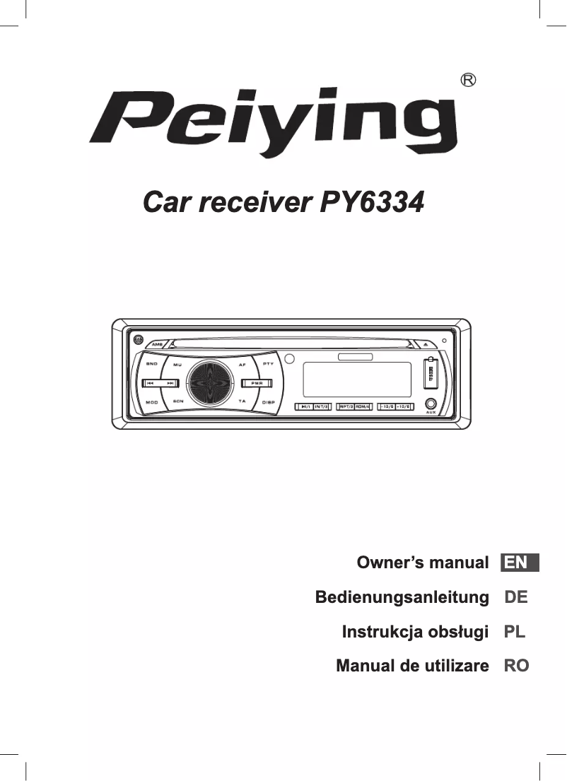 Page 1 de la notice Manuel utilisateur Peiying PY-6334