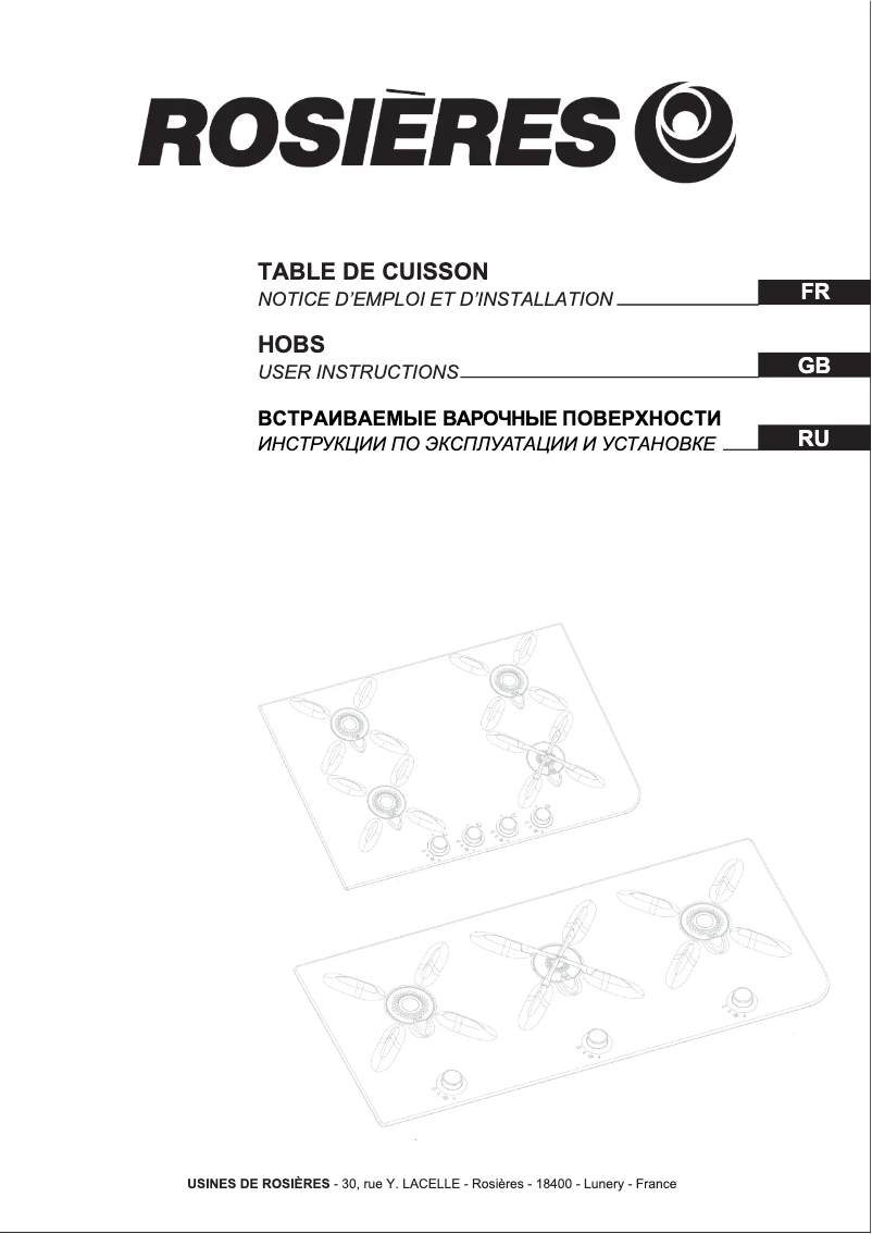 Página 1 del manual Manual de usuario Rosieres RF 9